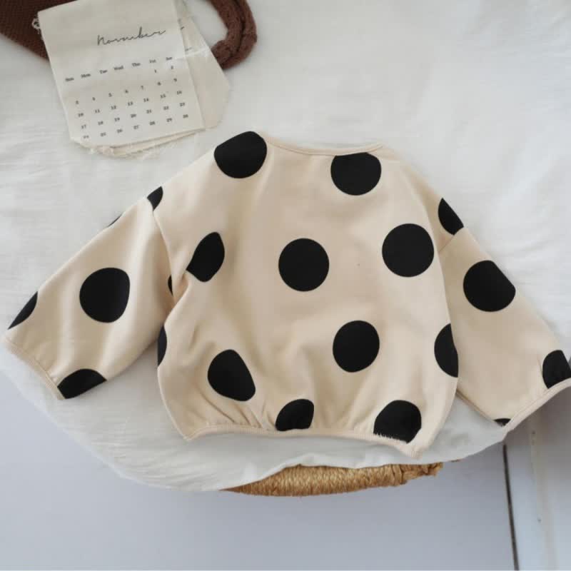 Maglietta a maniche lunghe a pois per neonati e bambini - image 4