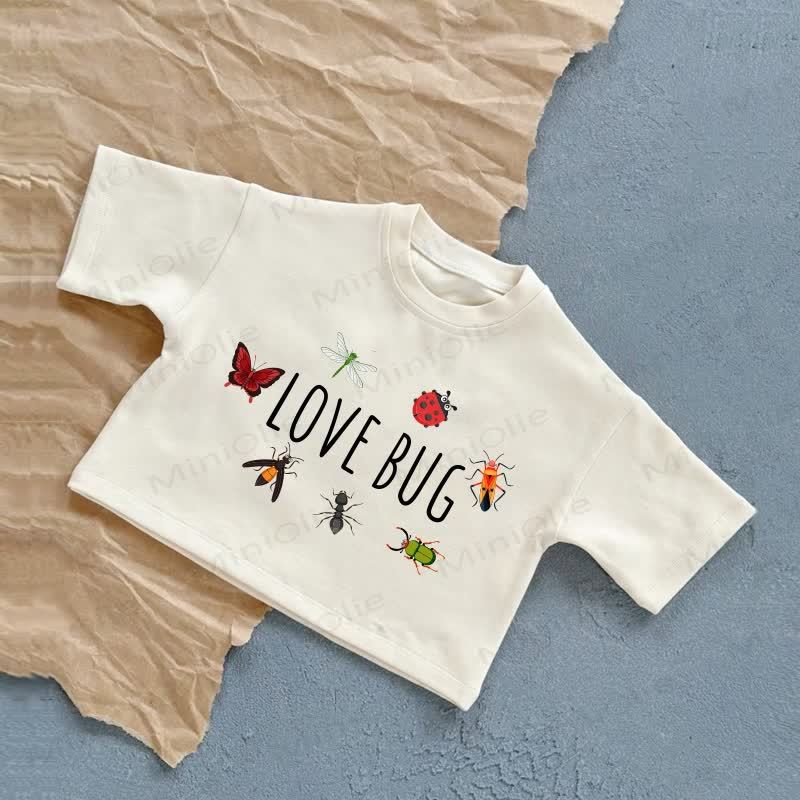 T-shirt casual bianca con slogan "LOVE BUG Baby". - Bianco - 2-3T - image 1