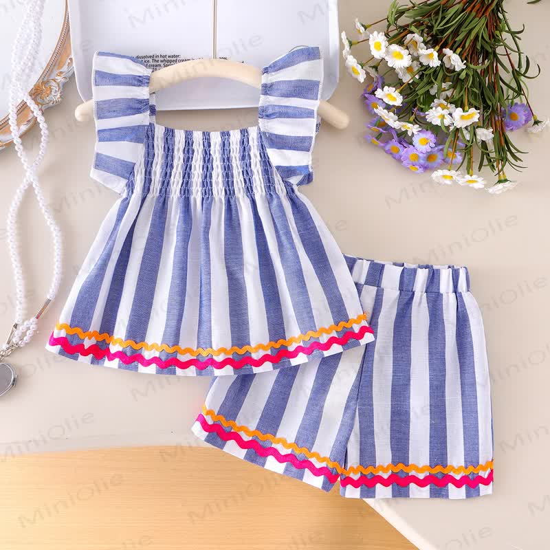 Completo senza maniche a righe azzurre - Blu - 2-3 anni - image 1