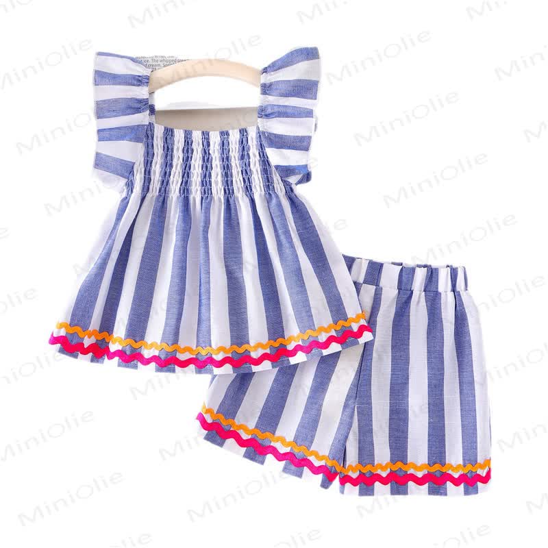 Completo senza maniche a righe azzurre - image 2