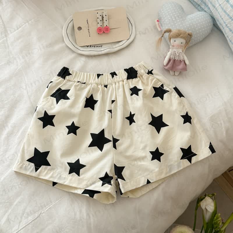 Pantaloncini da casa in cotone a pois o calzini di pizzo per bambine - Stella Beige - 8-9T - image 3