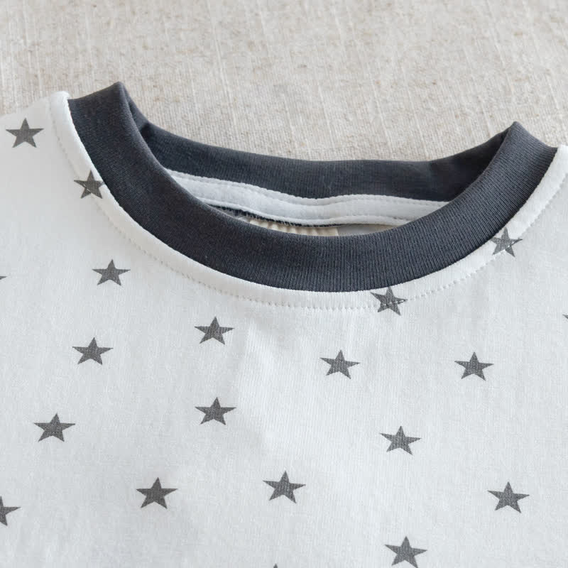 T-shirt casual per neonati con stampa a stelle - image 6