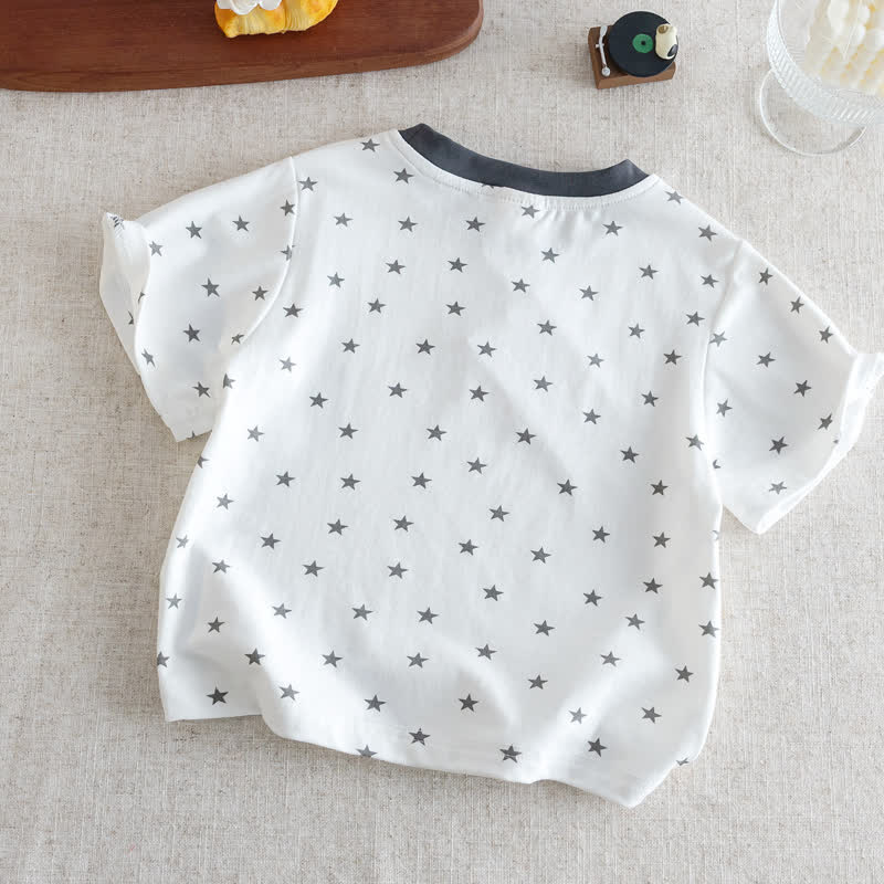 T-shirt casual per neonati con stampa a stelle - image 5