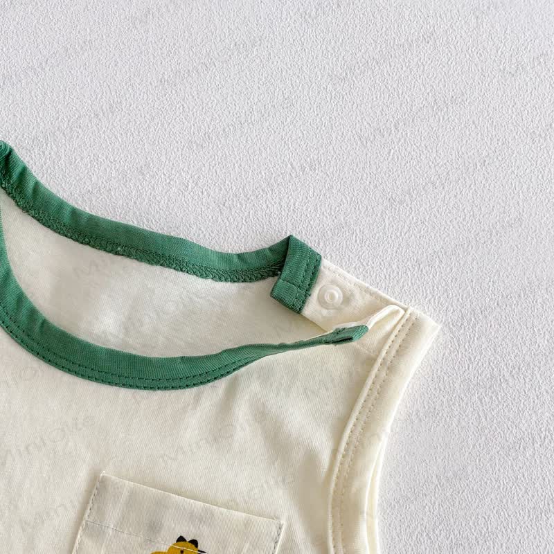 Canotta o pantaloncini con bretelle in cotone con stampa di dinosauri per bambini piccoli - image 5