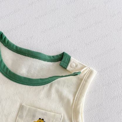 Canotta o pantaloncini con bretelle in cotone con stampa di dinosauri per bambini piccoli - image 5