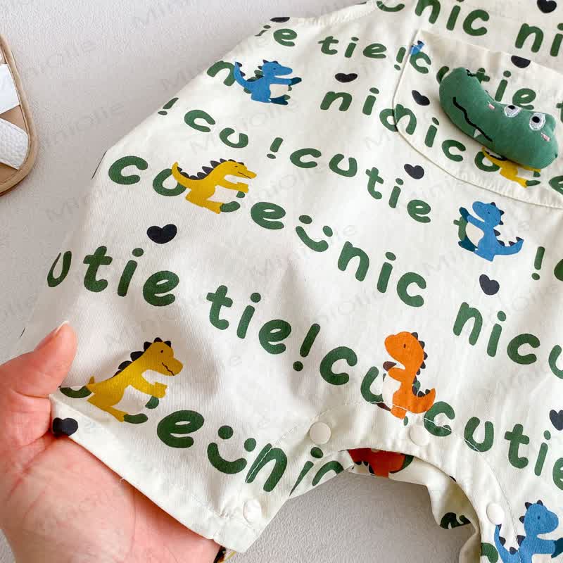 Canotta o pantaloncini con bretelle in cotone con stampa di dinosauri per bambini piccoli - image 8