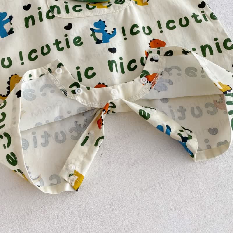 Canotta o pantaloncini con bretelle in cotone con stampa di dinosauri per bambini piccoli - image 10