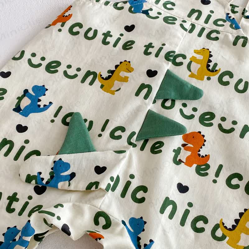 Canotta o pantaloncini con bretelle in cotone con stampa di dinosauri per bambini piccoli - image 11