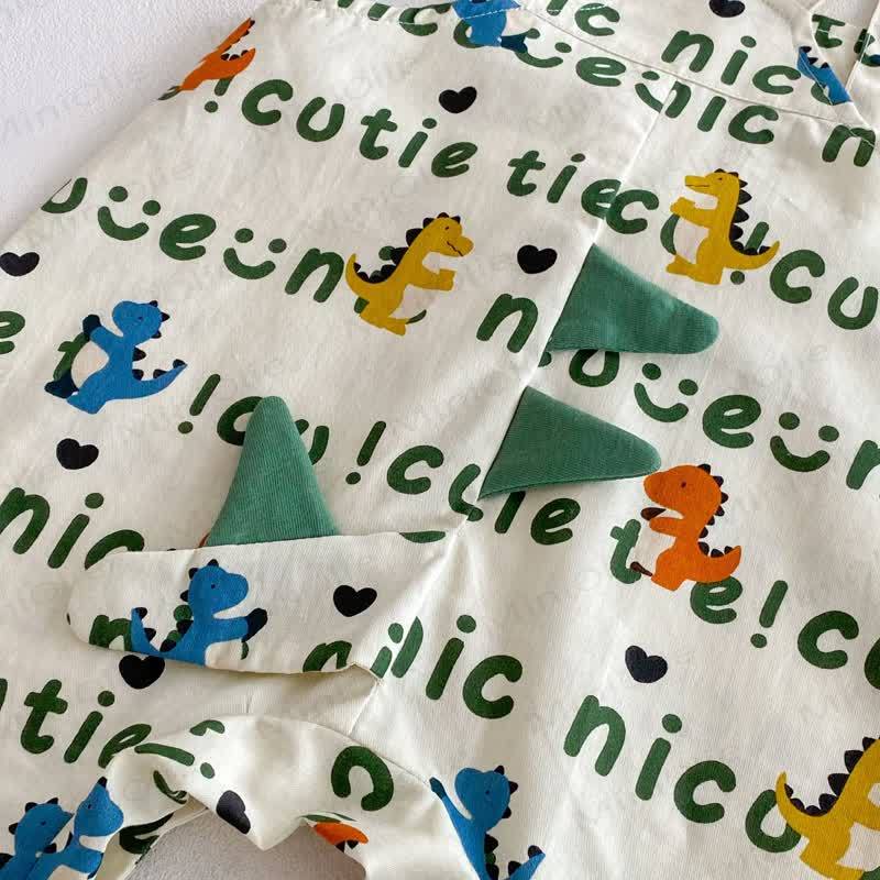 Canotta o pantaloncini con bretelle in cotone con stampa di dinosauri per bambini piccoli - image 11