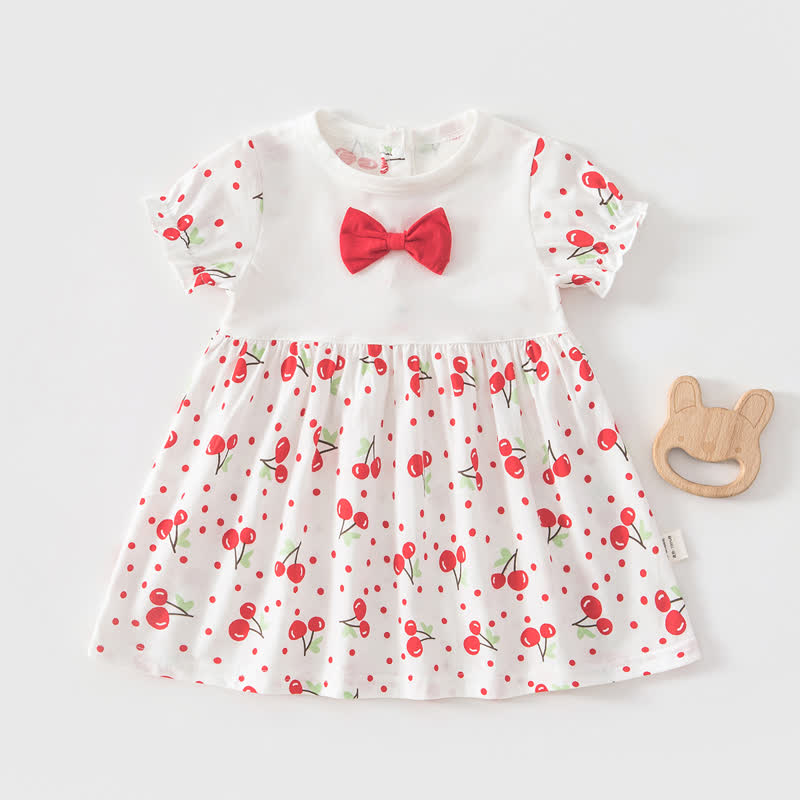 Vestito estivo a maniche corte per bambina, con stampa frutta/animali. - Ciliegia rossa - 4-5T - image 7