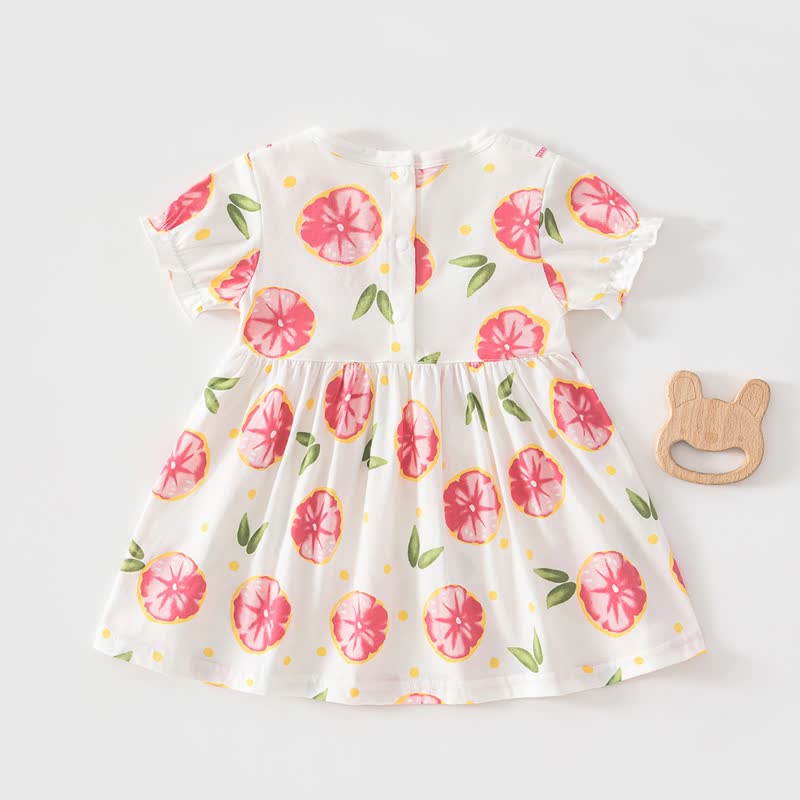 Vestito estivo a maniche corte per bambina, con stampa frutta/animali. - image 15