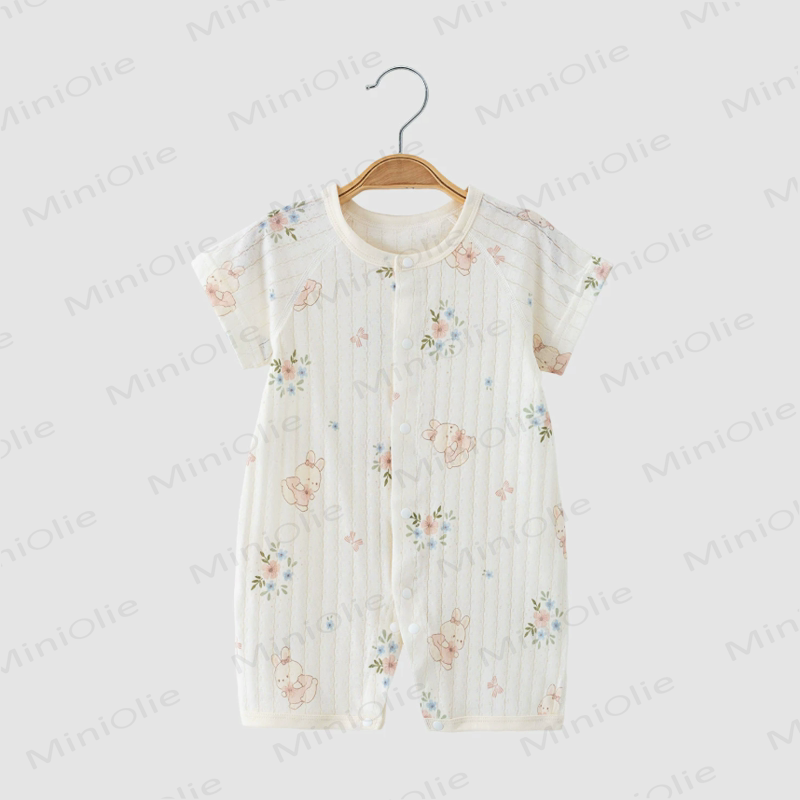 Tutina bianca traspirante in cotone per neonati - White Bunny - 2-3T - image 5