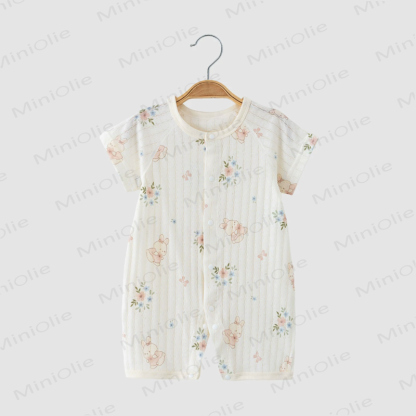 Tutina bianca traspirante in cotone per neonati - White Bunny - 2-3T - image 5