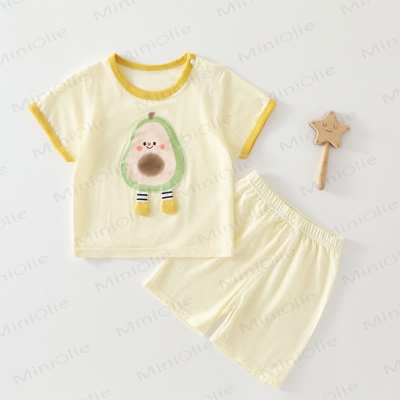 Completo a maniche corte con stampa di frutta baby - Giallo - 3-4 anni - image 4