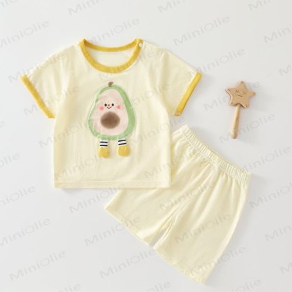 Completo a maniche corte con stampa di frutta baby - Giallo - 3-4 anni - image 4