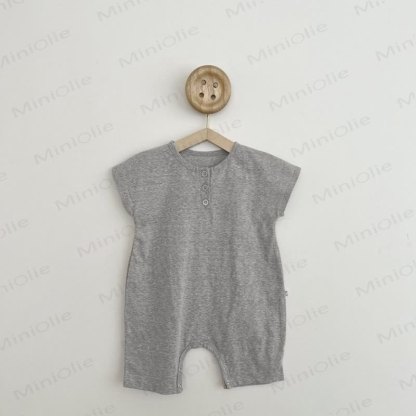 Tutina Henley effetto lino per neonati - Grigio - 18-24 mesi - image 4
