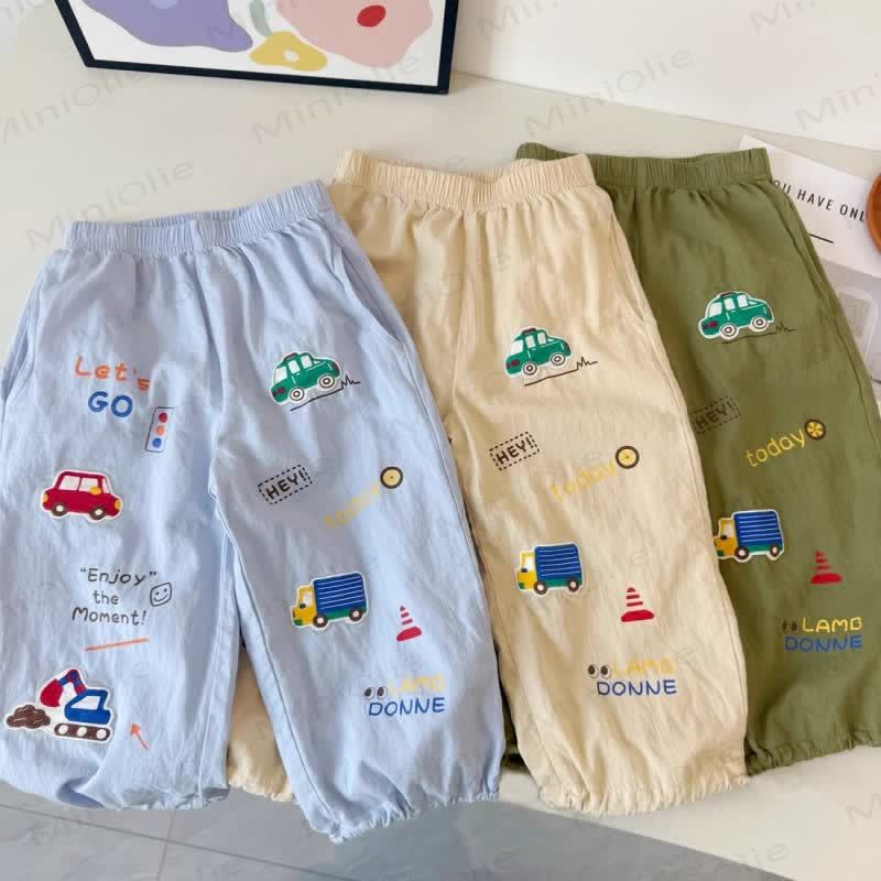 Pantaloni da jogging in cotone con stampa a tema traffico per bambini piccoli - image 1