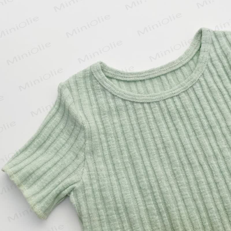 Completo da casa per neonati e bambini in cotone a coste, composto da top e pantaloni (2 pezzi). - image 7
