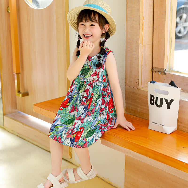 Vestito estivo per bambina con stampa floreale/animali - image 37