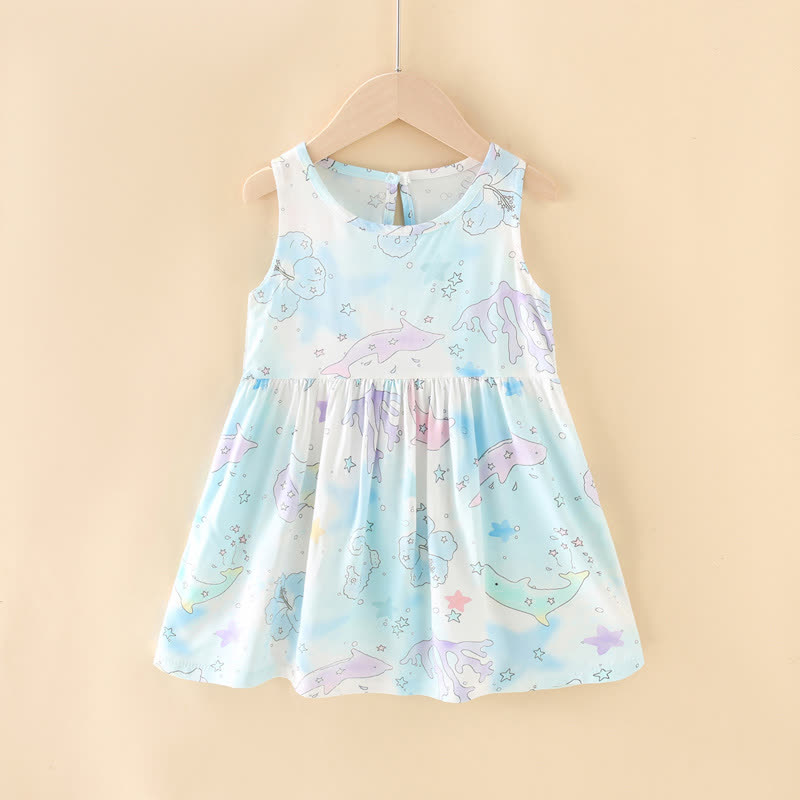 Vestito estivo per bambina con stampa floreale/animali - Delfino Blu - 10-11T - image 11