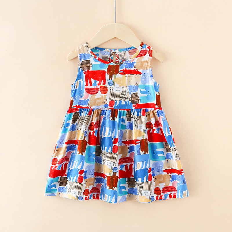 Vestito estivo per bambina con stampa floreale/animali - Animali colorati - 10-11T - image 18
