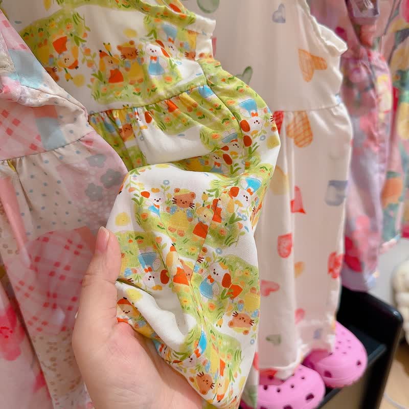 Vestito floreale con spalline sottili per bambina - image 10