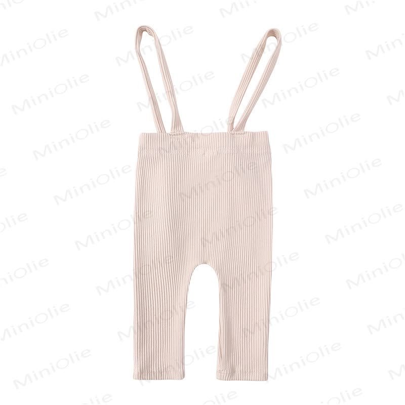 Pantaloni con bretelle a coste in cotone per neonati - Albicocca - 18-24 mesi - image 3