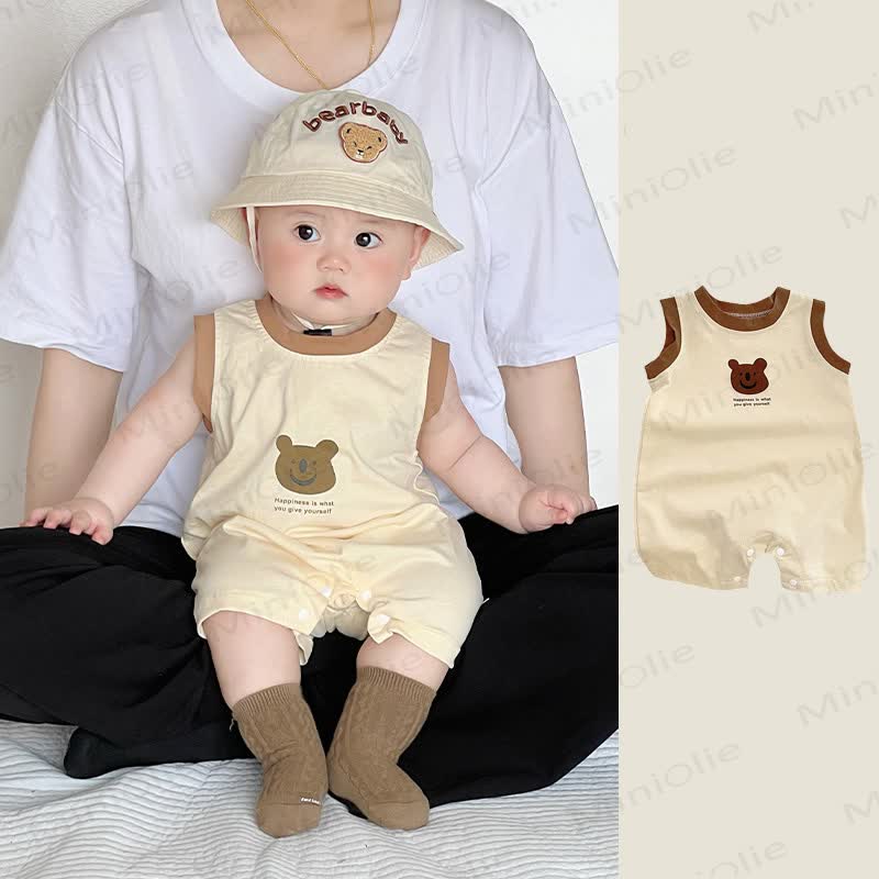 Tutina per neonato in cotone con stampa orsetto - image 1