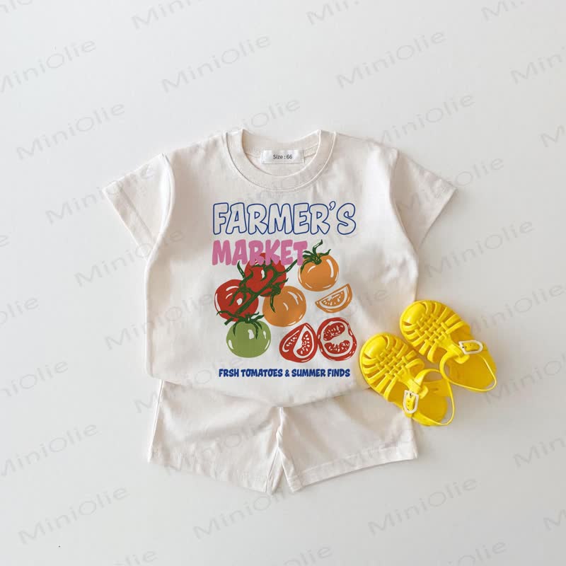 Set di 2 pezzi bianchi per pomodorini baby del mercato contadino - Bianco - 18-24 mesi - image 1