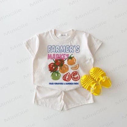 Set di 2 pezzi bianchi per pomodorini baby del mercato contadino - Bianco - 18-24 mesi - image 1