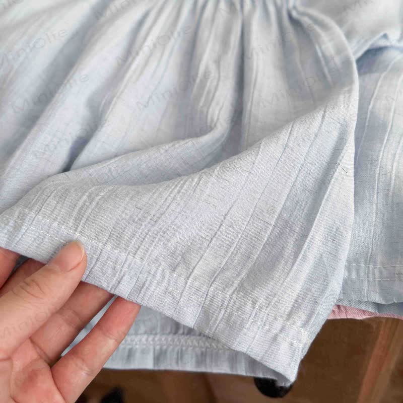 Completo 2 pezzi composto da polo e pantaloncini in lino per bambini - image 9