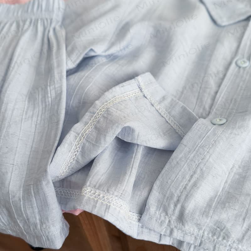 Completo 2 pezzi composto da polo e pantaloncini in lino per bambini - image 10