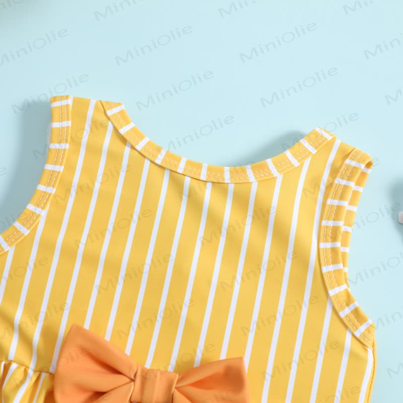 Costume da bagno a due pezzi a righe per bambina. - image 3