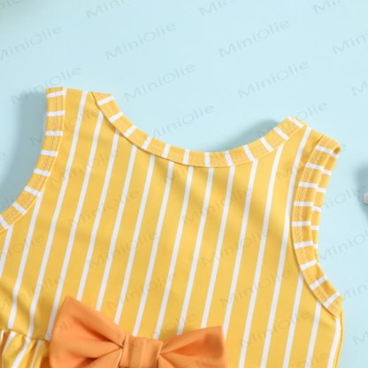 Costume da bagno a due pezzi a righe per bambina. - image 3