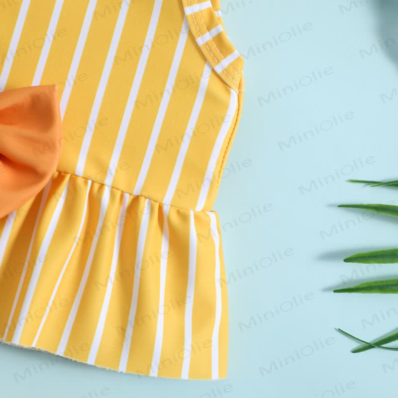 Costume da bagno a due pezzi a righe per bambina. - image 6