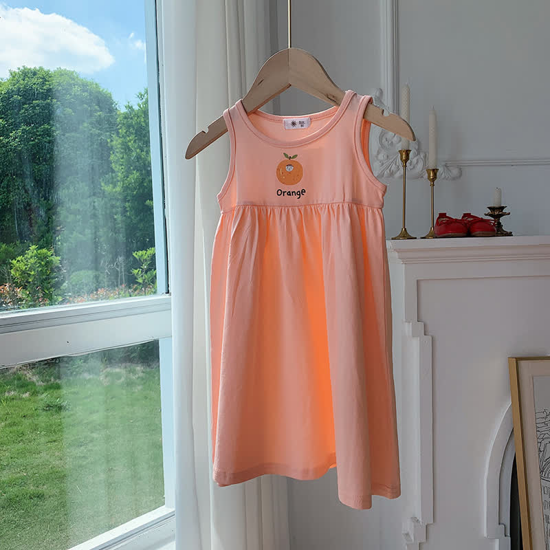 Vestito senza maniche per bambina con ricami a tema frutta. - Rosa - 8-9T - image 3