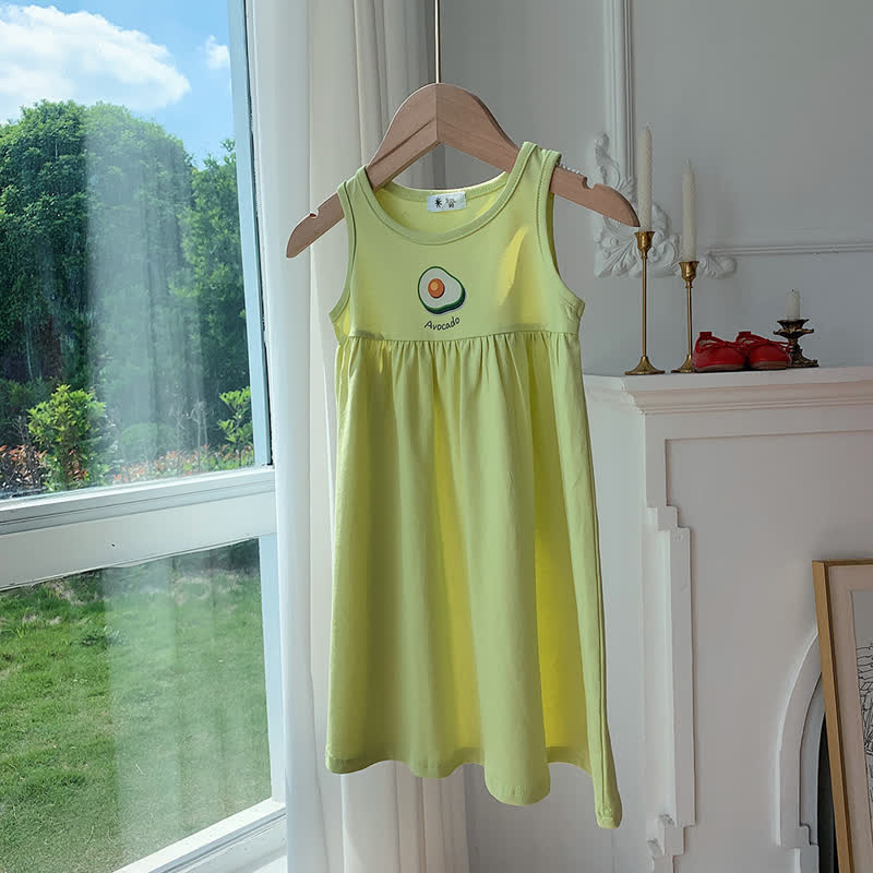 Vestito senza maniche per bambina con ricami a tema frutta. - Verde - 8-9T - image 4