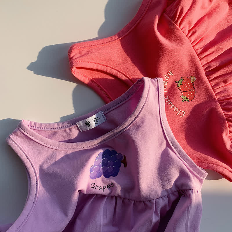 Vestito senza maniche per bambina con ricami a tema frutta. - image 9