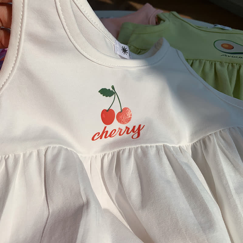Vestito senza maniche per bambina con ricami a tema frutta. - image 10