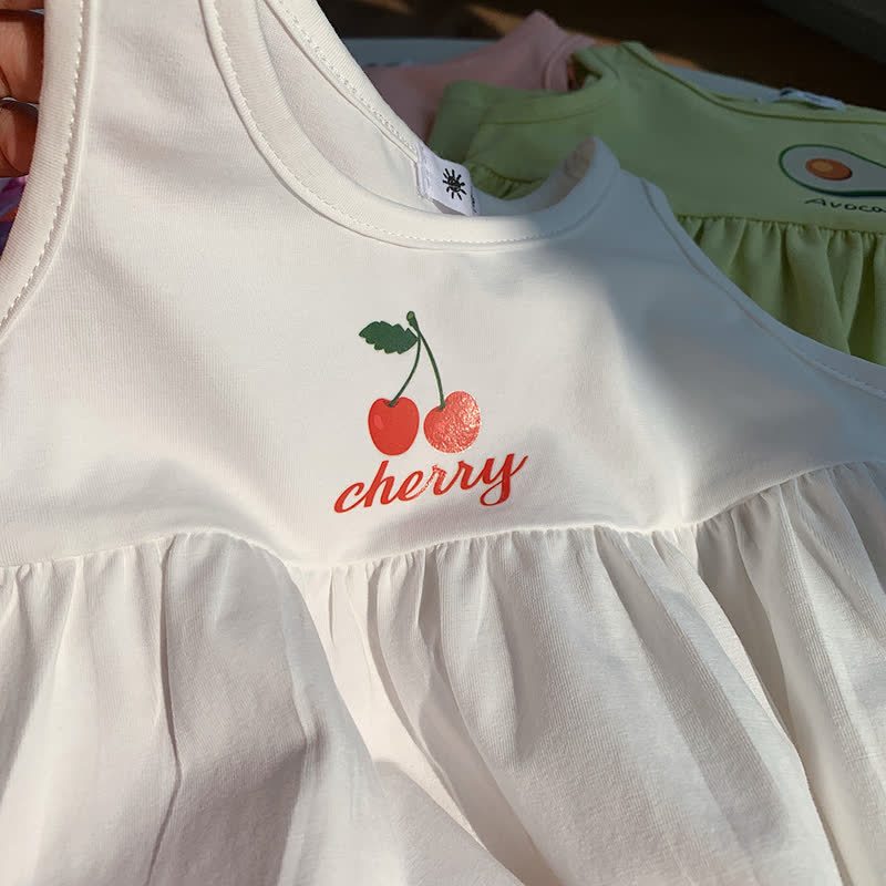 Vestito senza maniche per bambina con ricami a tema frutta. - image 10