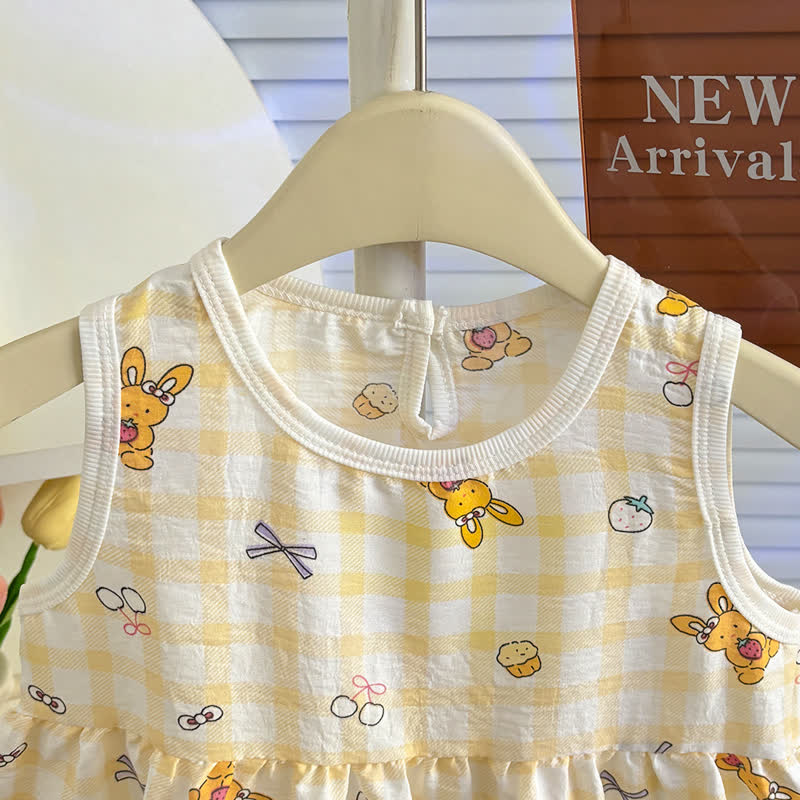Vestito senza maniche con stampa a fiocco per bambina - image 6