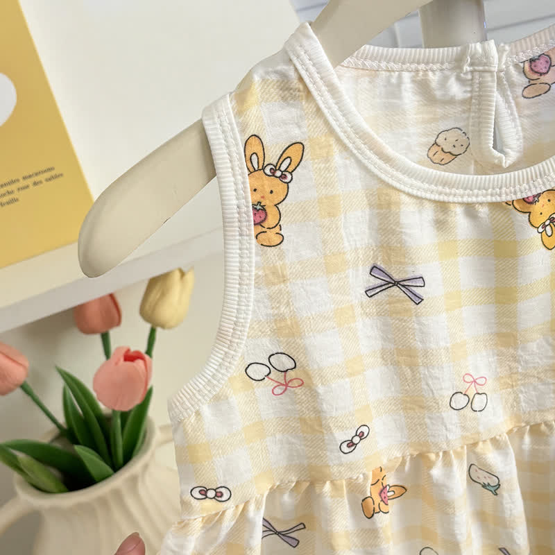 Vestito senza maniche con stampa a fiocco per bambina - image 7