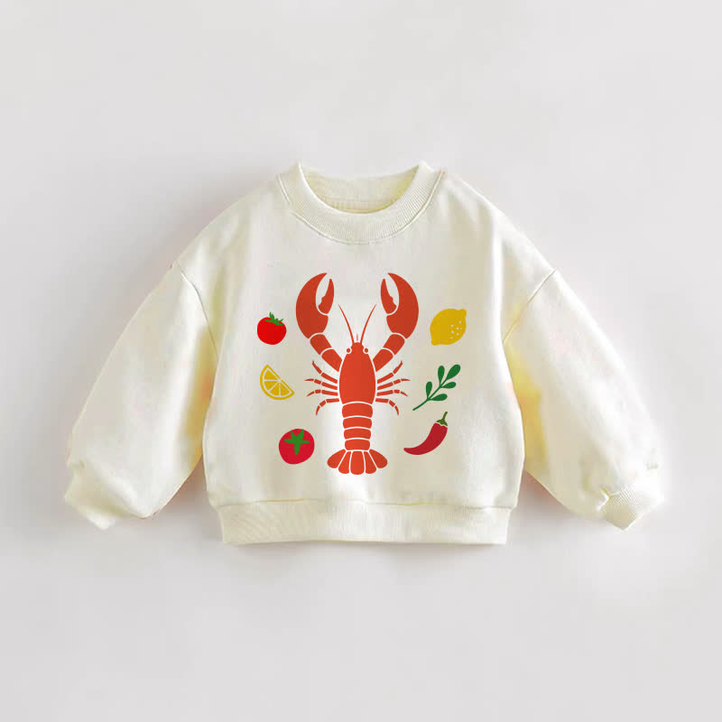 Felpa color crema con stampa aragosta per neonati e bambini - Crema - 3-5T - image 1