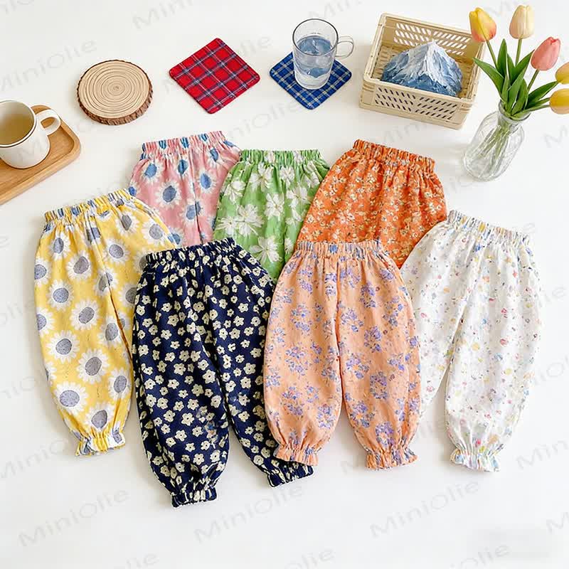 Pantaloni in cotone per bambini con elastico in vita - image 1