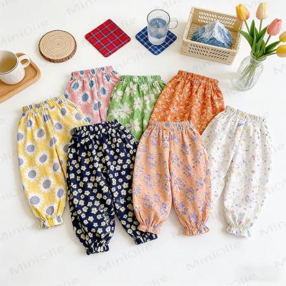 Pantaloni in cotone per bambini con elastico in vita - image 1