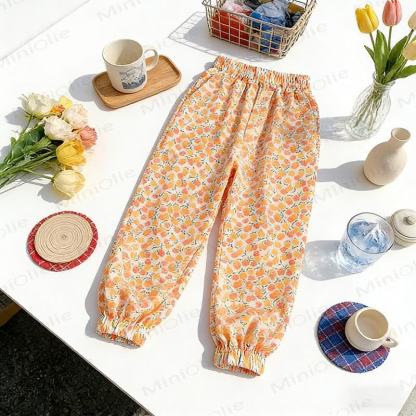 Pantaloni in cotone per bambini con elastico in vita - Arancia - 8-9T - image 5