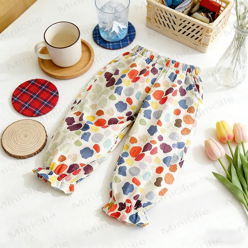 Pantaloni in cotone per bambini con elastico in vita - Multicolore - 8-9T - image 8
