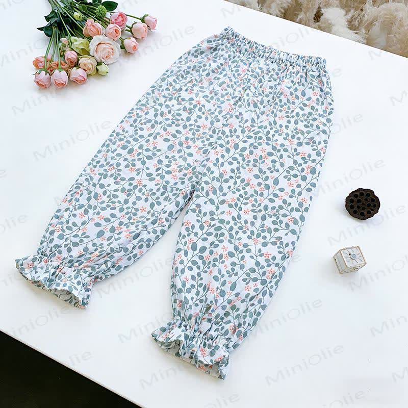 Pantaloni in cotone per bambini con elastico in vita - Verde chiaro - 8-9T - image 12
