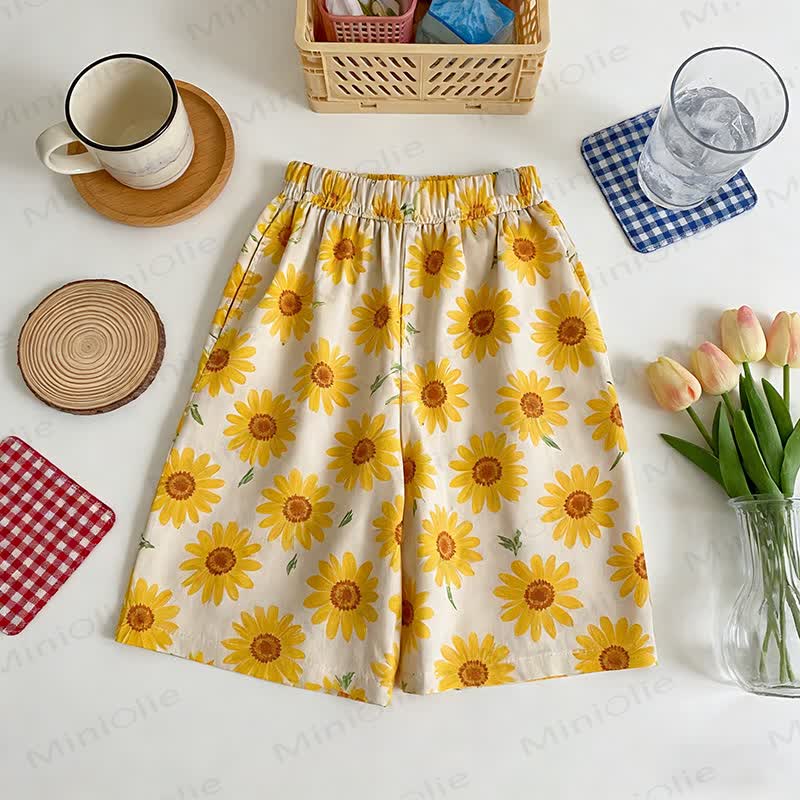 Pantaloni da bambina con elastico in vita - Giallo - 8-9T - image 5