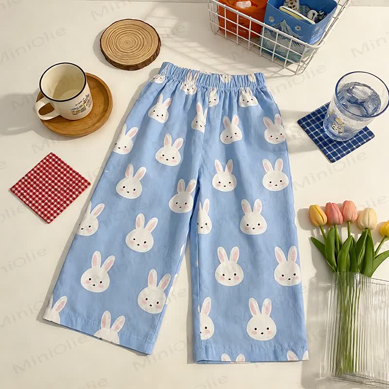 Pantaloni da bambina con elastico in vita - Blu - 8-9T - image 9